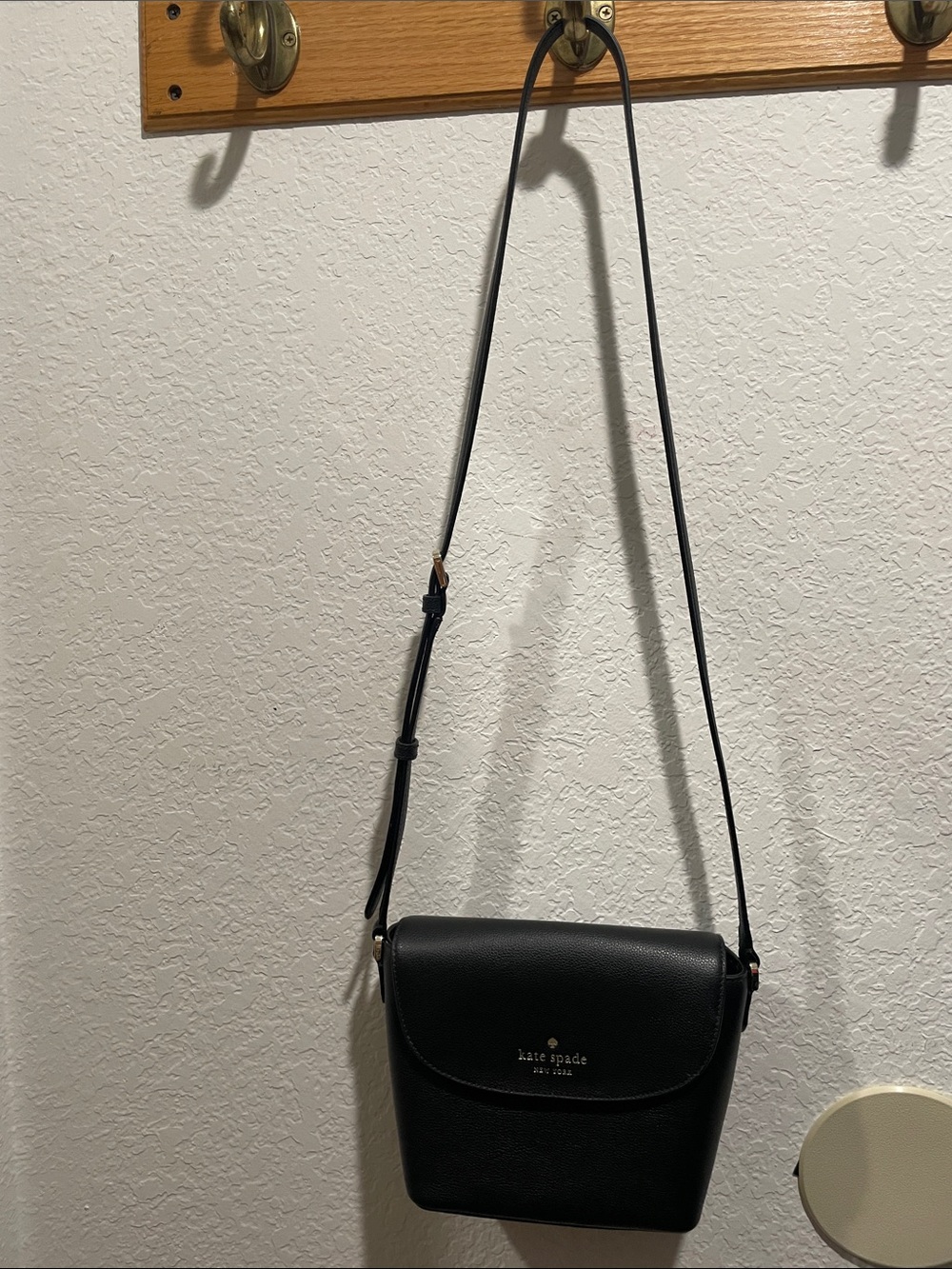kate spade Black Pebbled Leather Small Crossbody Bag with Adjustable Strap